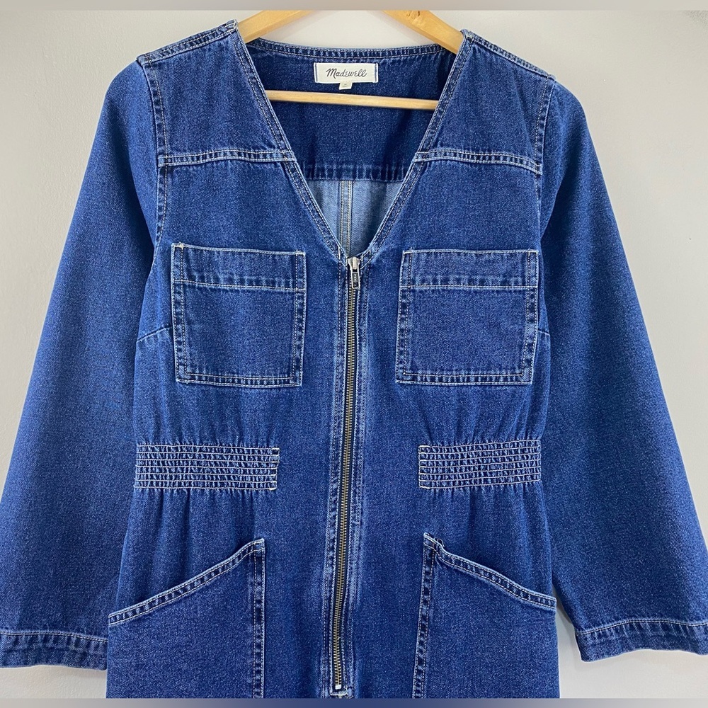 MADEWELL Denim Patch Pocket Coverall Jumpsuit in Amfield Wash - Picture 8 of 14